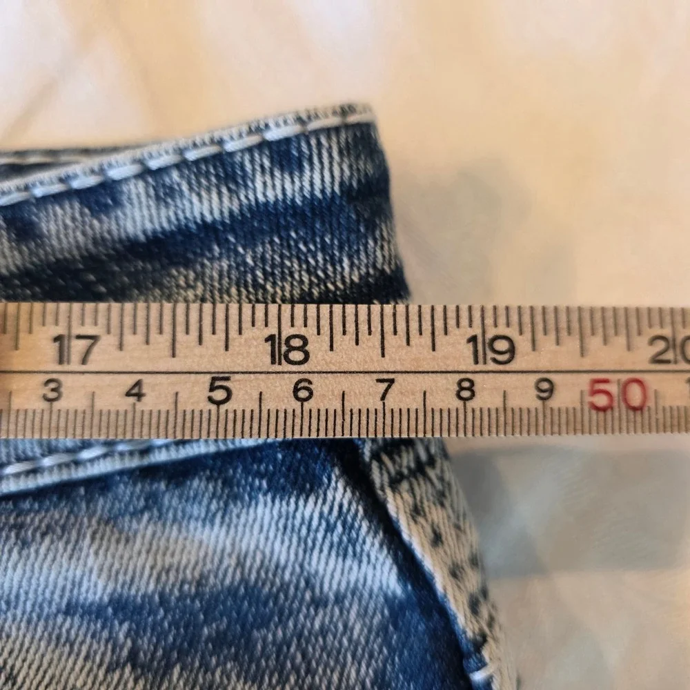 Mens‎ Western Blue Jeans ESDVQ Light Wash Thick Stitch Embroidered 37x30 Y2K